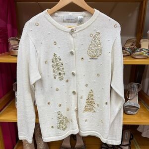 Vintage Lemon Grass Women's Christmas Sweater size medium
